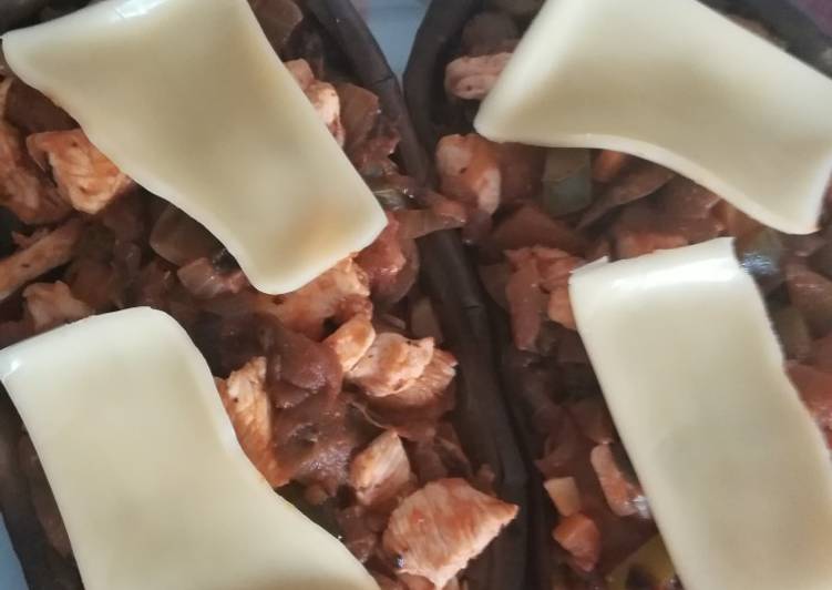 Berenjenas rellenas de pollo