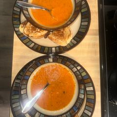 Roasted Tomato and Bell Pepper Soup A picture of Roasted Tomato and Bell Pepper Soup.
