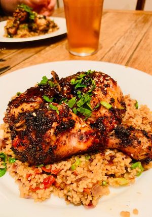 A picture of Sumac Chicken with Bulgur Salad.