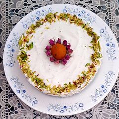 A picture of Boondi Ladoo Cheesecake.