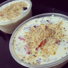 A picture of Creamy Coconut Soya Overnight Oatmeal.