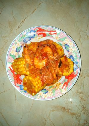 Foto resep Udang jagung pedas asam manis saus padang