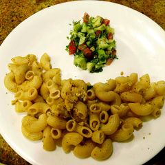 Egg Macaroni with Salad A picture of Egg Macaroni with Salad.