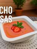 Gazpacho de fresas sin pan
