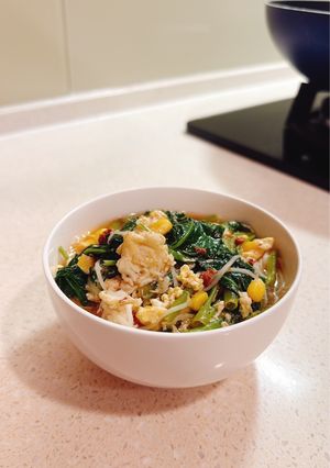 空心菜肉醬麵線 的食譜成品照片