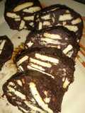 Chocolate and biscuit salami