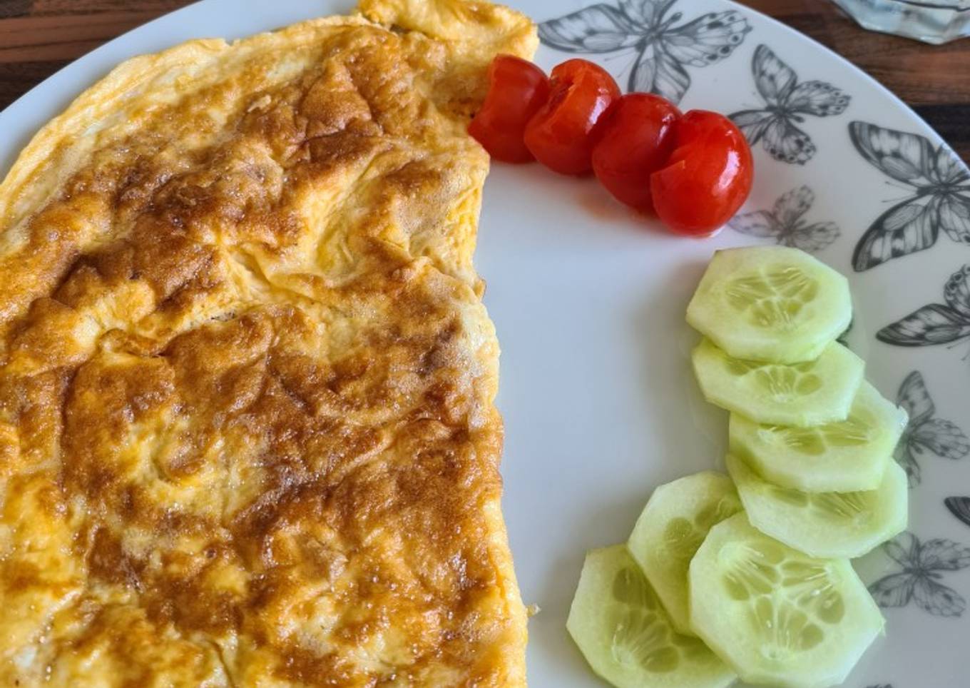 Tortilla francesa rellena de queso y jamón 🧀