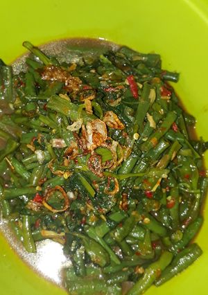 Foto resep Tumis kangkung kacang panjang terasi pedas,