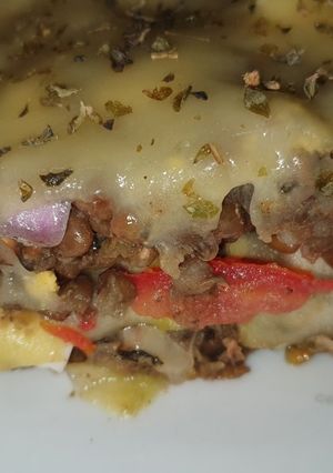 Una foto de Lasagna de lentejas