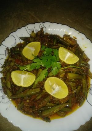 A picture of Achari Bhindi.