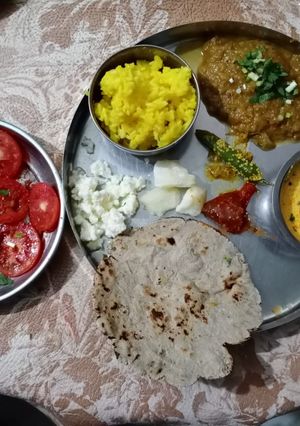 A picture of Brinjal 🍆 odo with dahi tikhari.