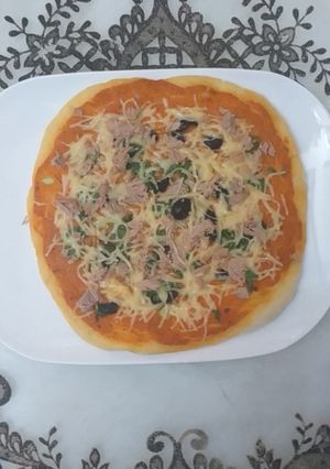 صورة لوصفة بيتزا سريعة وبنينة