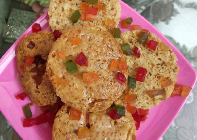 Recipe of Quick Eggless wholewheat tutti fruity cake