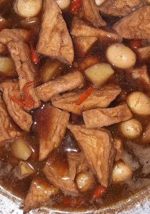 Foto resep Semur kentang tahu putih dan telur puyuh