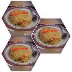A picture of Jollof din shinkafa da wake.