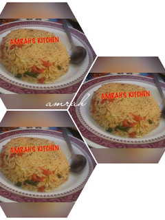A picture of Jollof din shinkafa da wake.