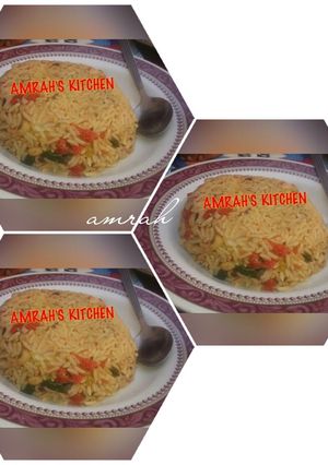 A picture of Jollof din shinkafa da wake.