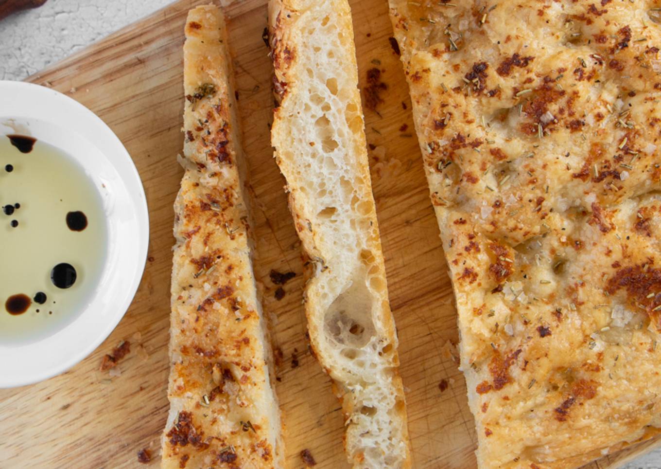 Focaccia with Garlic and Rosemary 89% moisture overnight