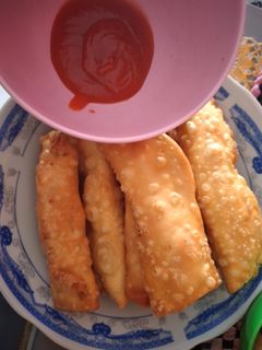 Foto resep Pangsit goreng isi ayam (kulit pangsit homemade)