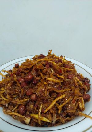 Foto resep Tumis kering kentang udang rebon kacang pedas
