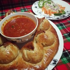 A picture of Dinner rolls with sauce #themechallenge.