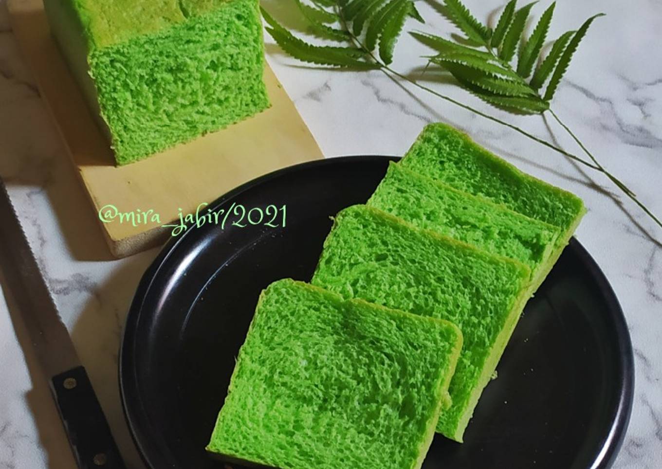 Roti Tawar Pandan | eggless low sugar low fat