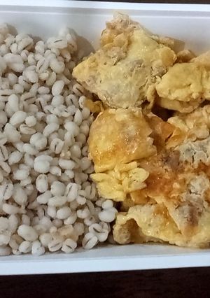 รูปของ ข้าวบาร์เลย์ไข่เจียวหมูสับ - ข้าวกล่องของคุณลูกชาย🧑🦱