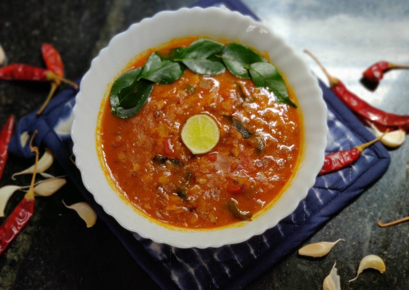 Tangy garlic dal