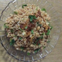 A picture of Cashew Rice/Kempanna.
