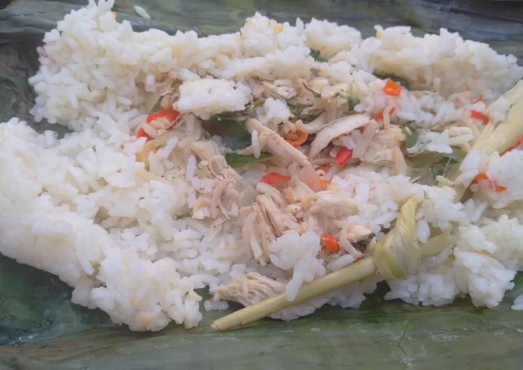 Nasi bakar teri medan + kemangi