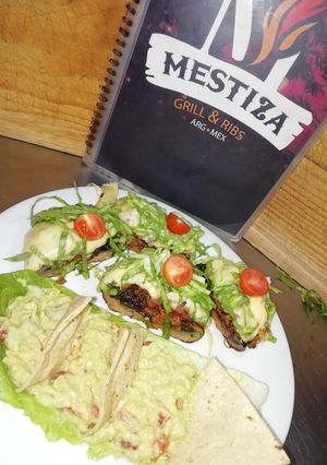 Una foto de Portobellos Rellenos De Carne Molida