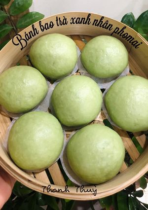 Hình của món Bánh bao trà xanh nhân phomai.