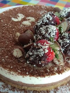 Una foto de Tarta de queso y chocolate