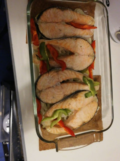 Una foto de Salmón al horno