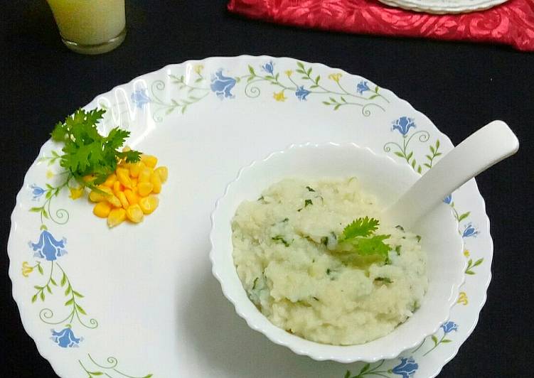 Rice with potato and spinach