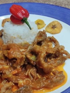 Una foto de Fajitas de cerdo entomatadas