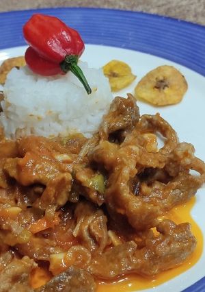 Una foto de Fajitas de cerdo entomatadas