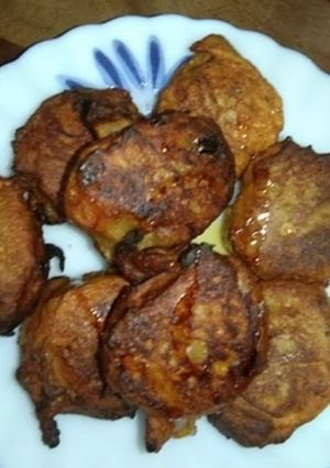A picture of Ripe Banana Jaggery Pakoras.