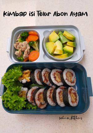 Foto resep Kimbap isi Telur Abon Ayam_Bekal Sekolah