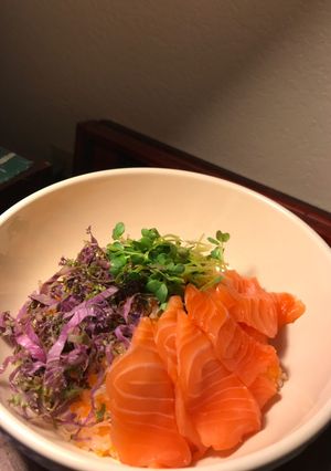 A picture of Yeon Eoh Deob Bab(Salmon On Rice), a Borrowed Idea from The Tour of Tastes.