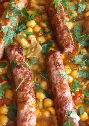Una foto de Potaje de garbanzos con longaniza