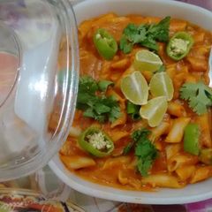 A picture of Yummy Pasta In Makhani Sauce.