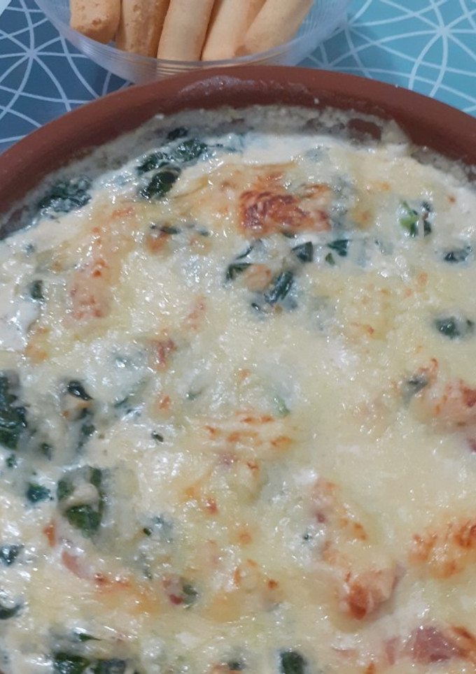 Una foto de Espinacas con bacon gratinadas