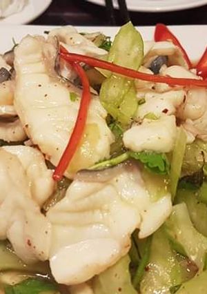 Hình của món Cá Lăng Bóp Thấu.