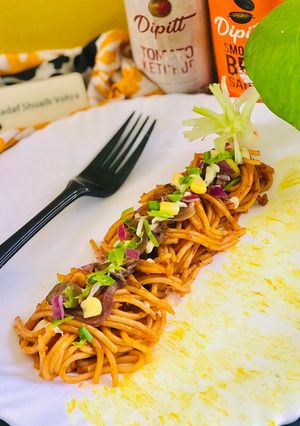 A picture of Spicy Spaghetti.