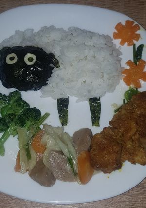 Foto resep Bento shaun the sheep
