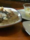 Rondón de pescado con gallopinto con coco