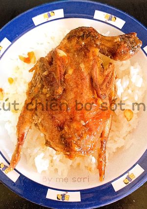 Hình của món Cút chiên bơ sốt me.