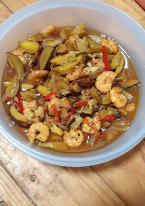 Foto resep Udang Jengkol lada hitam