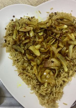صورة لوصفة مجدرة فلسطينية بالرز